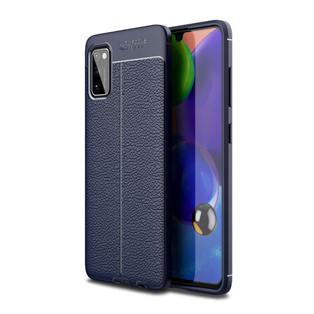 Funda de piel Samsung Galaxy A41 efecto lichi doble línea