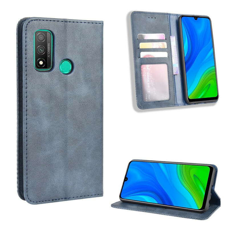 Funda Flip Cover Huawei P Smart 2020 Efecto Cuero Estilo Vintage