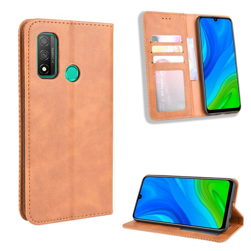 Funda Flip Cover Huawei P Smart 2020 Efecto Cuero Estilo Vintage