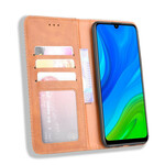 Funda Flip Cover Huawei P Smart 2020 Efecto Cuero Estilo Vintage