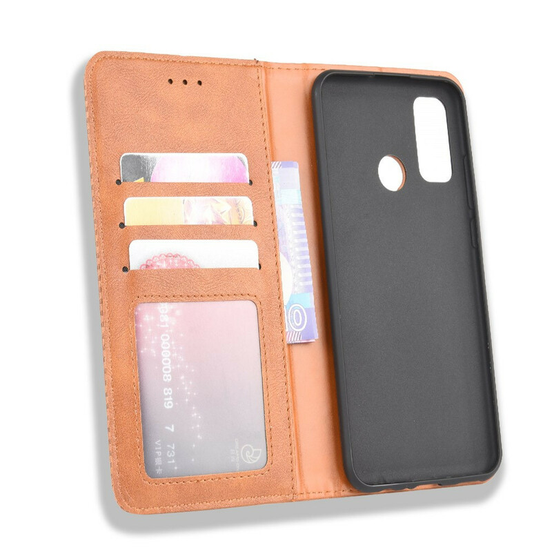 Funda Flip Cover Huawei P Smart 2020 Efecto Cuero Estilo Vintage