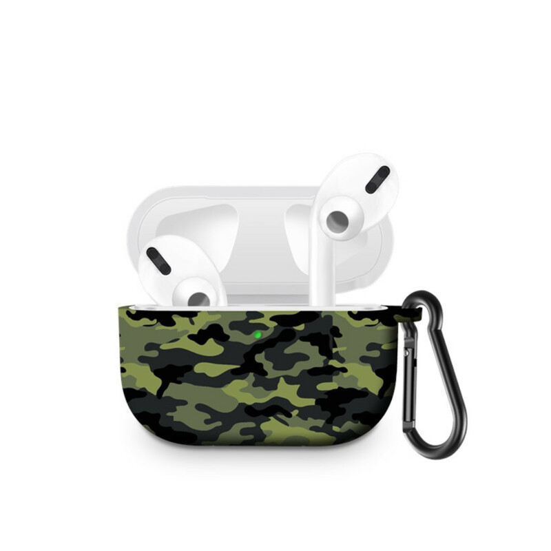 Estuche de camuflaje de silicona para los AirPods Pro con mosquetón
