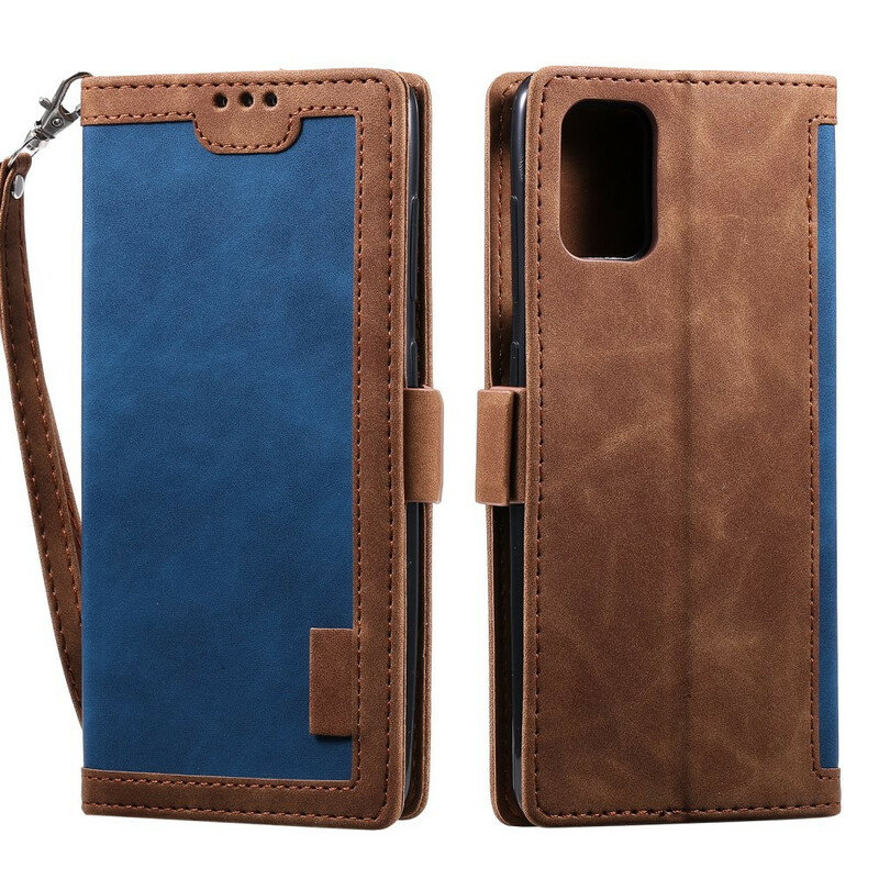 Funda de piel sintética bicolor para Samsung Galaxy A51 Contornos reforzados Funda de piel sintética bicolor para Samsung Galaxy A51 Contornos reforzados