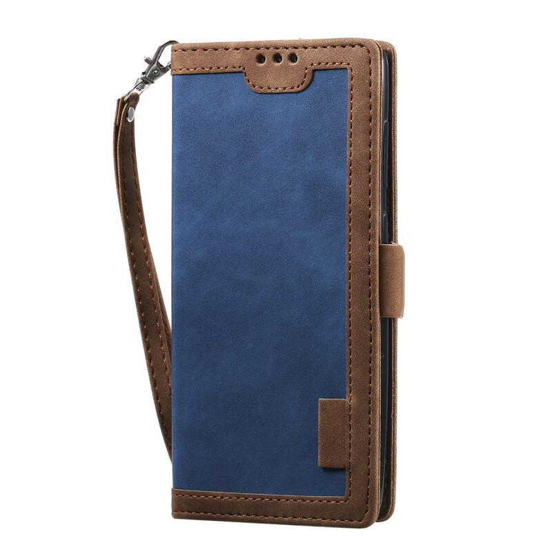 Funda de piel sintética bicolor para Samsung Galaxy A51 Contornos reforzados Funda de piel sintética bicolor para Samsung Galaxy A51 Contornos reforzados
