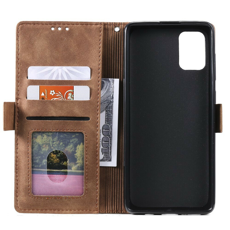 Funda de piel sintética bicolor para Samsung Galaxy A51 Contornos reforzados Funda de piel sintética bicolor para Samsung Galaxy A51 Contornos reforzados