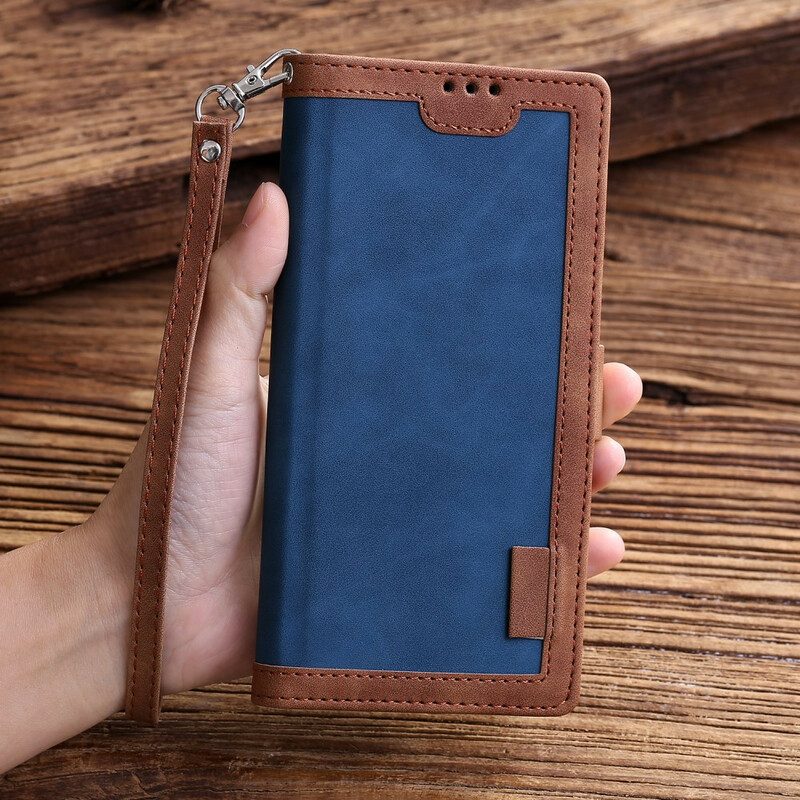 Funda de piel sintética bicolor para Samsung Galaxy A51 Contornos reforzados Funda de piel sintética bicolor para Samsung Galaxy A51 Contornos reforzados
