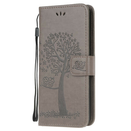 Funda con colgante de árbol y búho para el Samsung Galaxy A21s