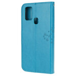 Funda con colgante de árbol y búho para el Samsung Galaxy A21s