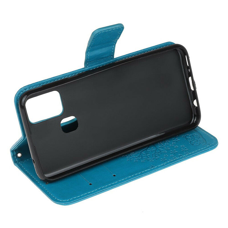 Funda con colgante de árbol y búho para el Samsung Galaxy A21s