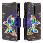 Funda Samsung Galaxy S20 Ultra con bolsillo de mariposa con cremallera