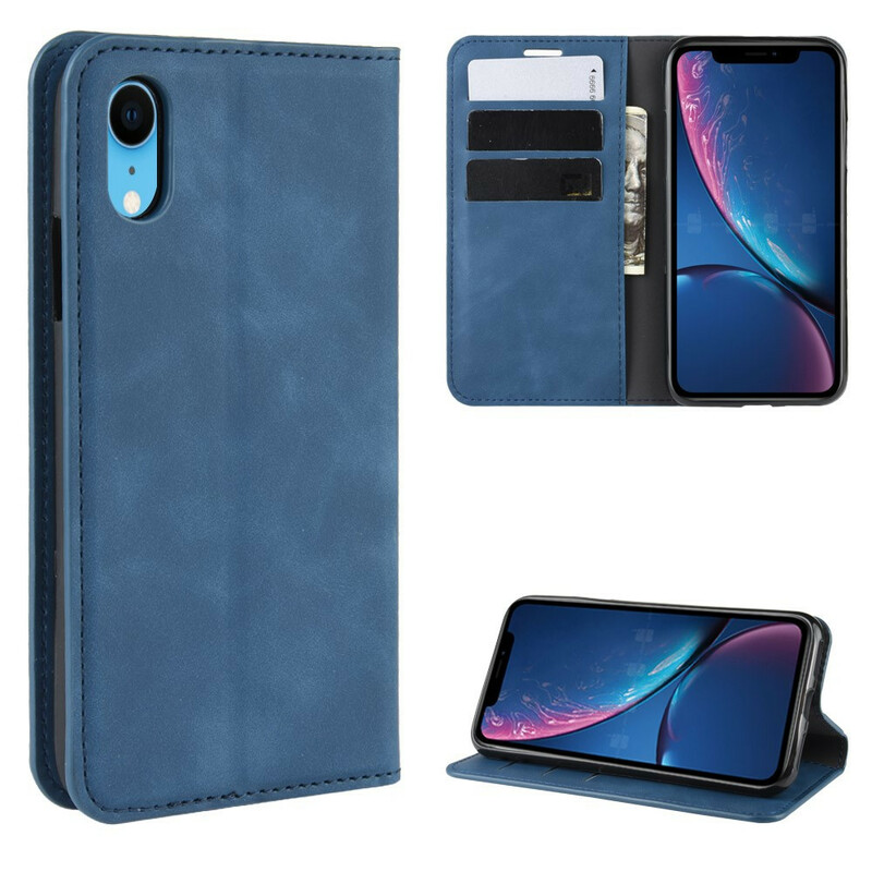 Funda abatible iPhone XR Efecto piel suave
