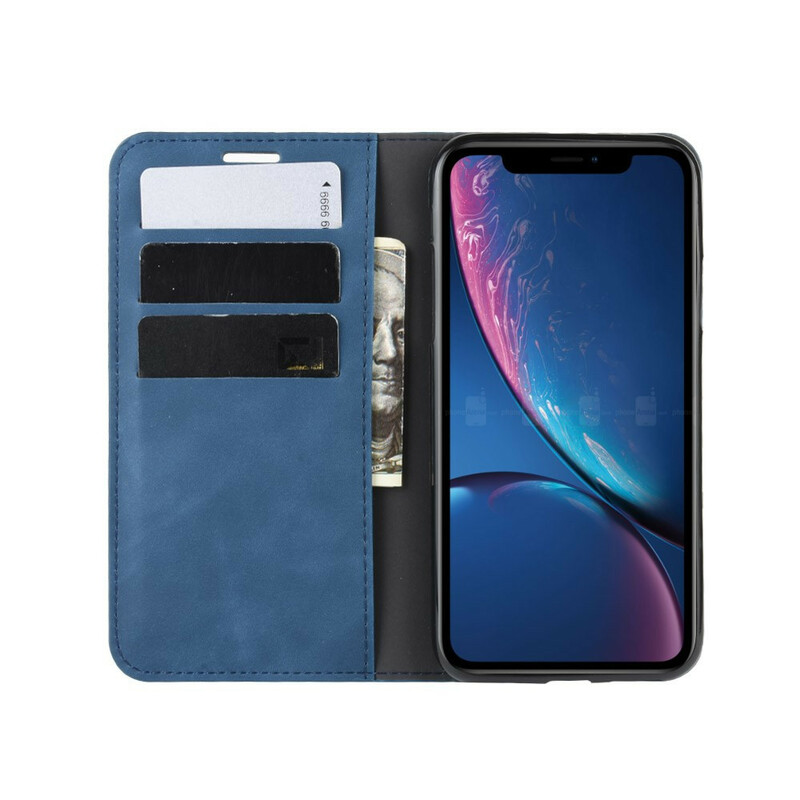 Funda abatible iPhone XR Efecto piel suave