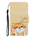 Funda de cordón Samsung Galaxy A21s Cat Don't Touch Me