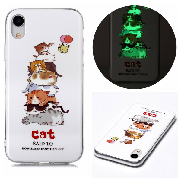 Funda fluorescente para el iPhone XR Cats