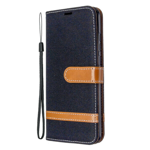 Funda de tela y efecto cuero para Huawei P Smart Plus 2020 con colgante