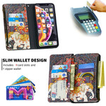 Funda de bolsillo con cremallera para iPhone XR Elefante