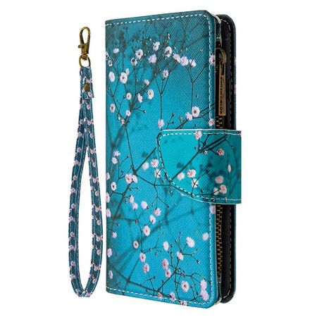 Funda para el iPhone XR con bolsillo con cremallera en forma de árbol