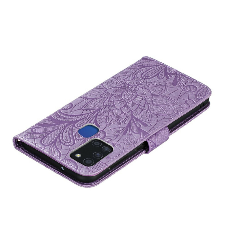 Funda con colgante de flor tribal para Samsung Galaxy A21s