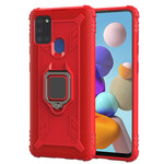 Funda de fibra de carbono y anillo del Samsung Galaxy A21s Funda de fibra de carbono y anillo del Samsung Galaxy A21s
