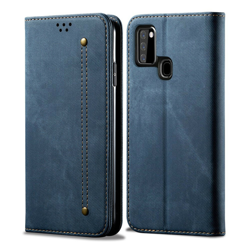 Flip Cover Samsung Galaxy A21s Tejido Jeans