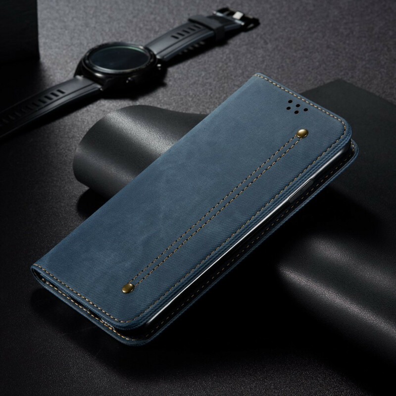 Funda Flip Cover Samsung Galaxy A21s Tejido Jeans