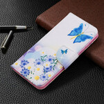 Portada Huawei P Smart 2020 Mariposas y flores pintadas