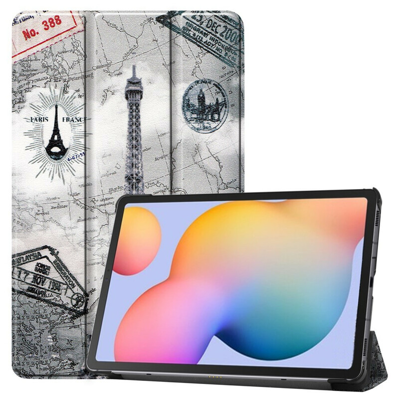 Funda inteligente Samsung Galaxy Tab S6 Lite Torre Eiffel Retro