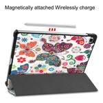 Funda inteligente Samsung Galaxy Tab S6 Lite Mariposas y Flores Retro