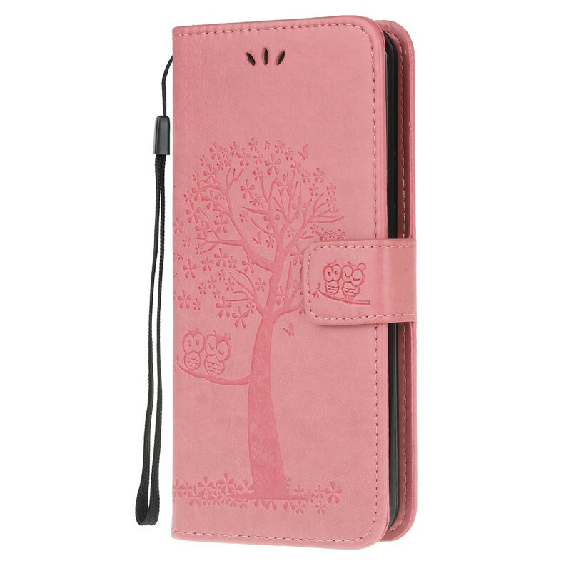 Funda Samsung Galaxy S10 Lite Árbol y búhos con colgante