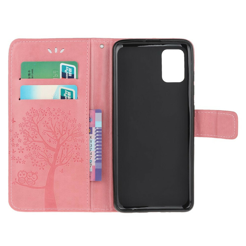 Funda Samsung Galaxy S10 Lite Árbol y búhos con colgante