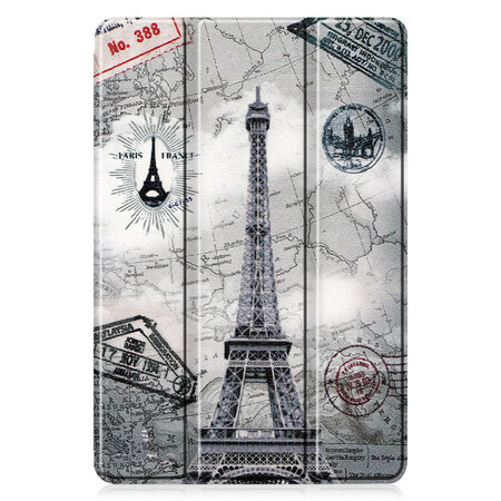 Funda inteligente Samsung Galaxy Tab S6 Lite Retro Stylo Holder Eiffel Tower