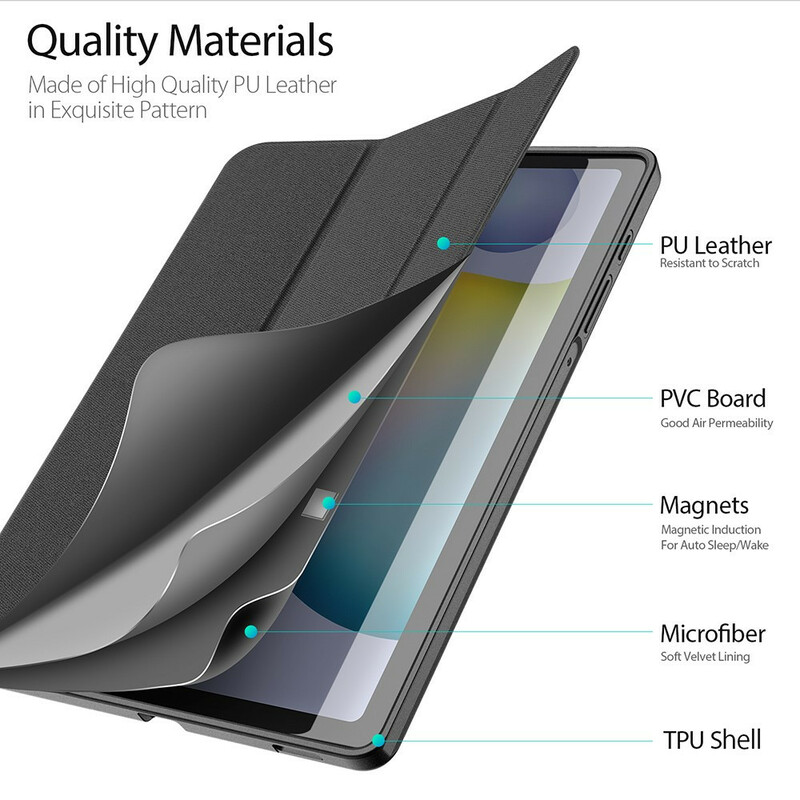 Funda inteligente Samsung Galaxy Tab S6 Lite Domo Series Pencil Funda DUX-DUCIS