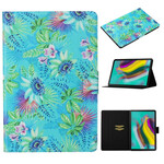 Funda Samsung Galaxy Tab S5e Flores y hojas
