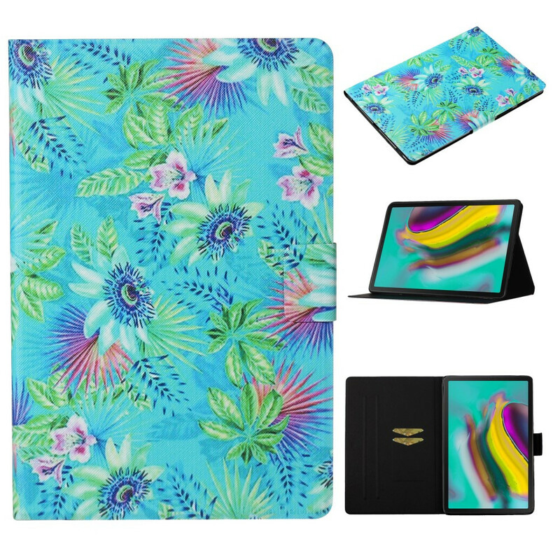 Funda Samsung Galaxy Tab S5e Flores y hojas