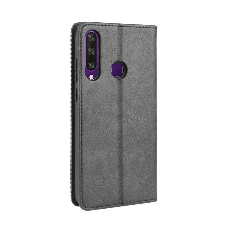 Flip Cover Huawei Y6p Efecto Cuero Estilo Vintage