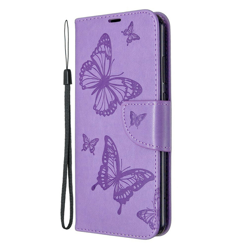 Funda con mariposas y solapa oblicua para el Huawei Y6p