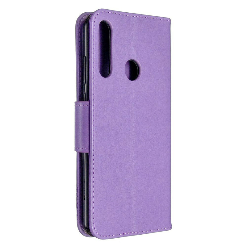 Funda con mariposas y solapa oblicua para el Huawei Y6p