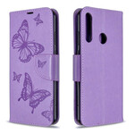 Funda con mariposas y solapa oblicua para el Huawei Y6p