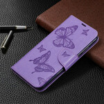 Funda con mariposas y solapa oblicua para el Huawei Y6p