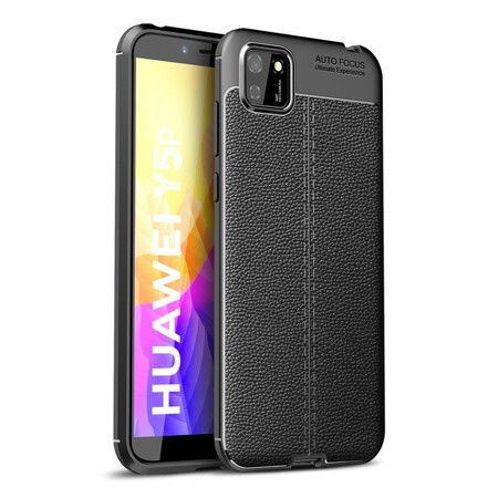 Funda de cuero Huawei Y5p Efecto Lichi Doble Línea