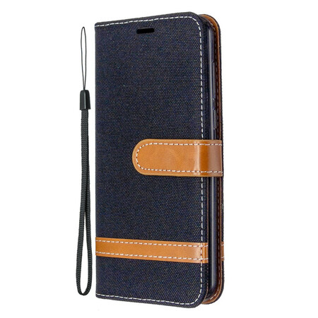 Funda de tela y cuero con colgante para el Huawei Y5p