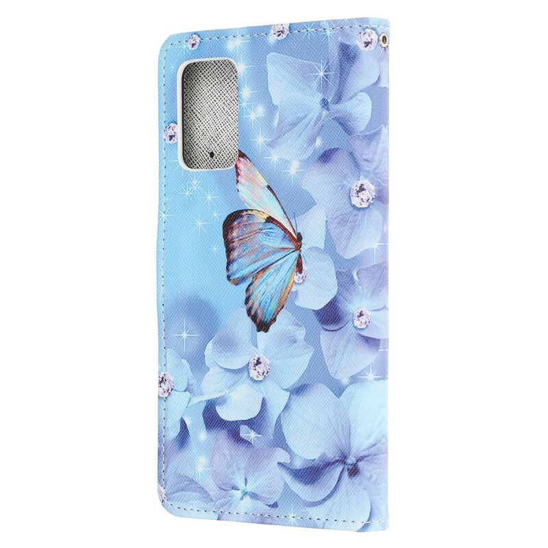 Funda con colgante de mariposa de diamante para el Samsung Galaxy Note 20