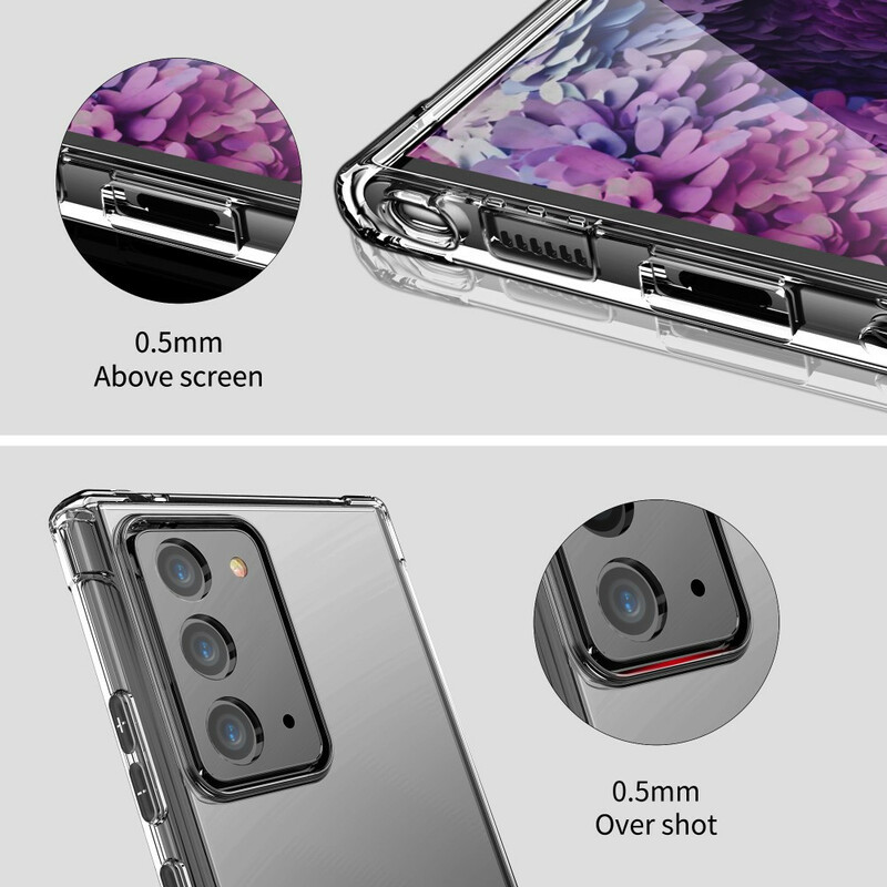 Funda transparente Samsung Galaxy Note 20 Cojines de protección LEEU