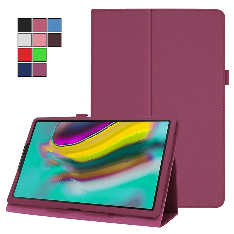 Samsung Galaxy Tab A 10.1 (2019) Funda de piel sintética Litchi con 2 solapas