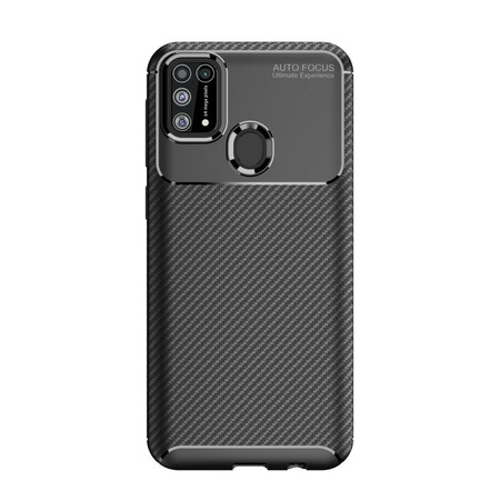 Samsung Galaxy M31 Funda blanda con textura de fibra de carbono