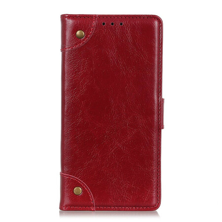 Funda Google Pixel 4a de cuero napa estilo remaches vintage