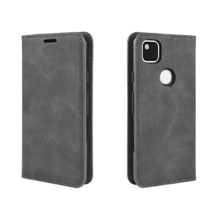 Funda abatible Google Pixel 4a Seda efecto cuero suave