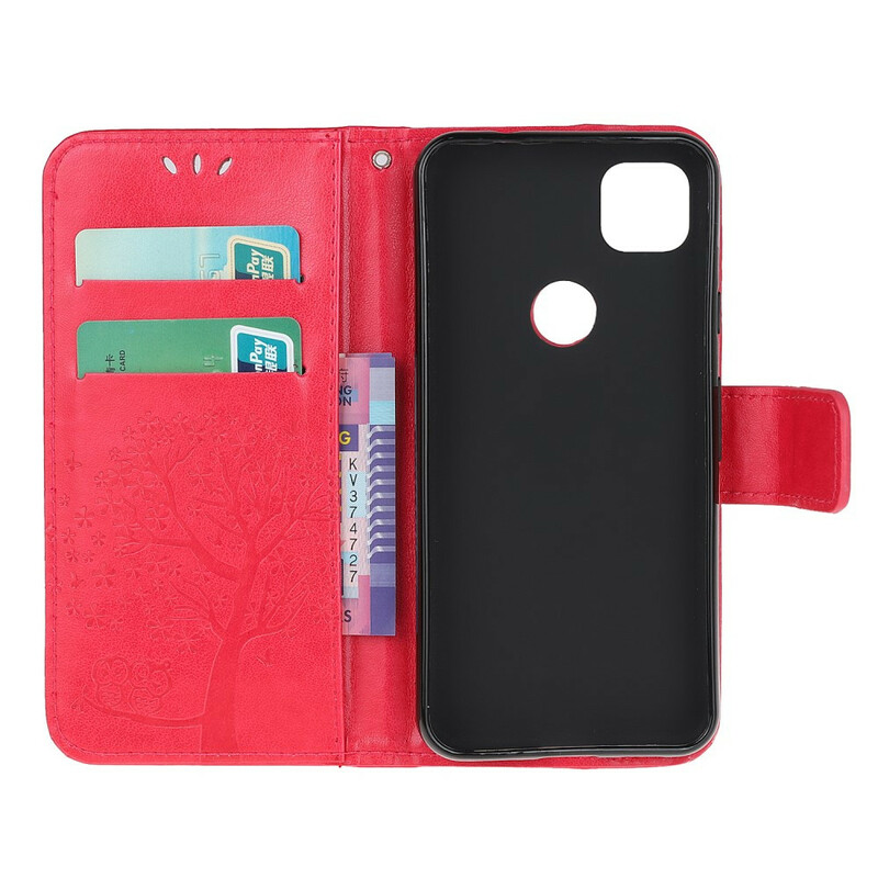 Funda de colgante para el Google Pixel 4a de árbol y búho