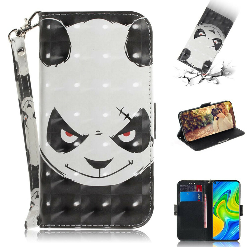 Funda con colgante Xiaomi Redmi Note 9 Angry Panda