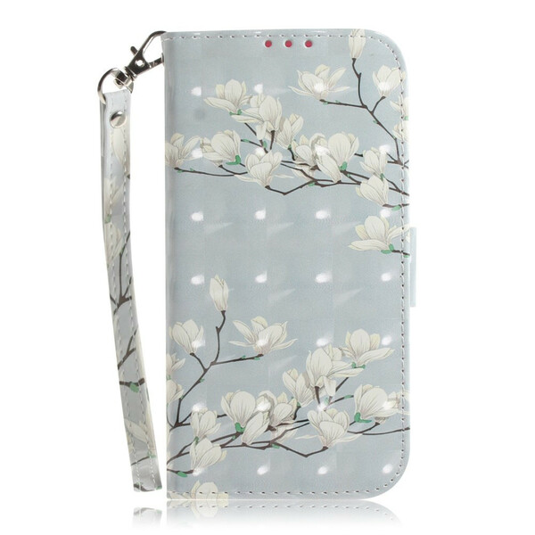 Funda de árbol de flores con colgante para el Xiaomi Redmi Note 9